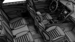 CG image of 3D modeled Ford Fusion interior wireframe render